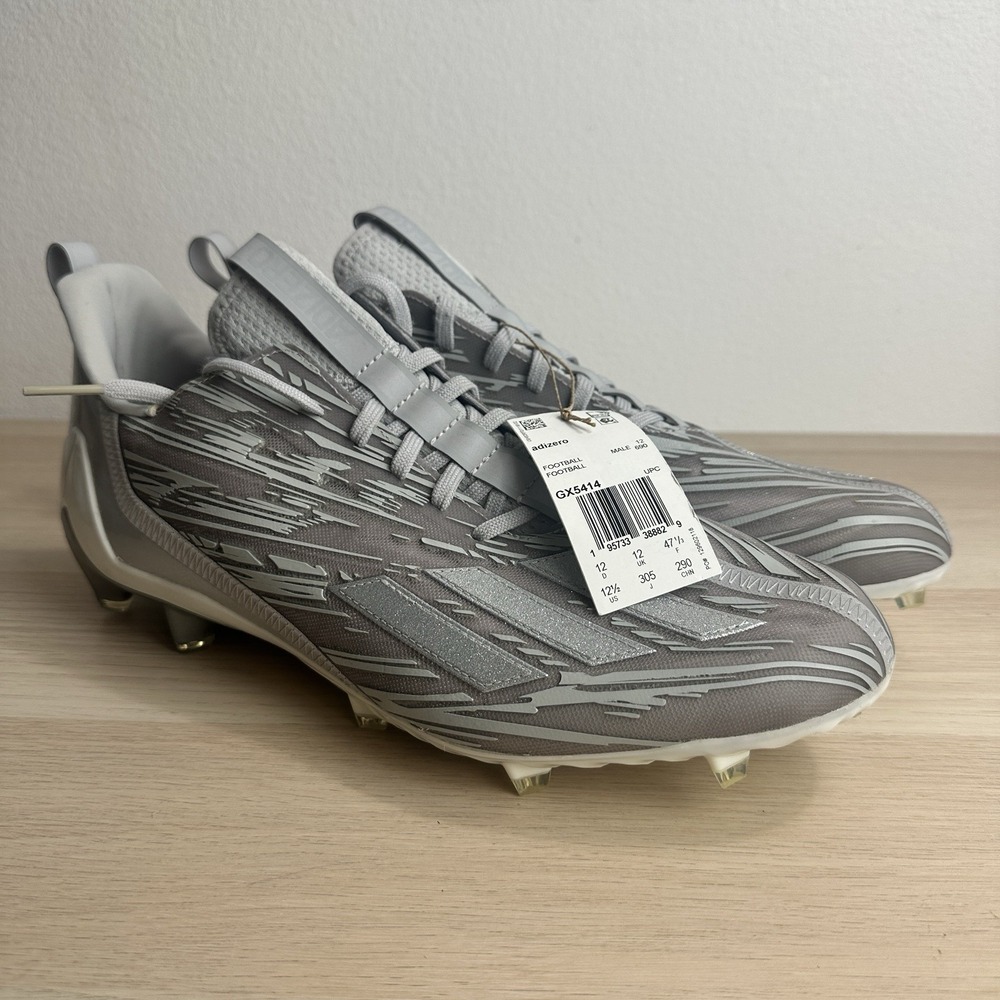 Adidas Adizero Silver Metallic Grey Mens Football Cleats GX5414 Size 12.5